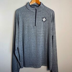 Rugged Maniac Men's 1/4 Zip Performance Long Sleeve‎ Activewear T-Shirt Gray XL